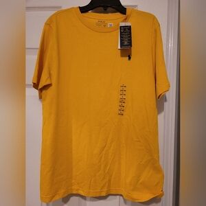 NWT- Polo by Ralph Lauren Men's Yellow T-Shirt With Blue Emblem